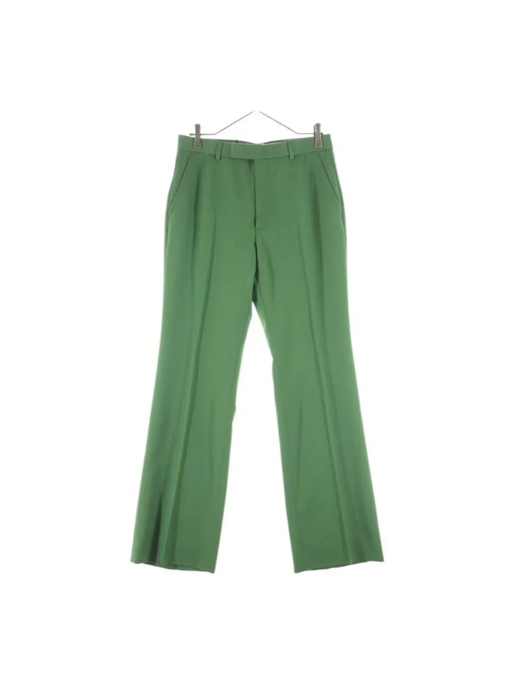 Gucci Pleated Straight Pants Trousers Wool Green